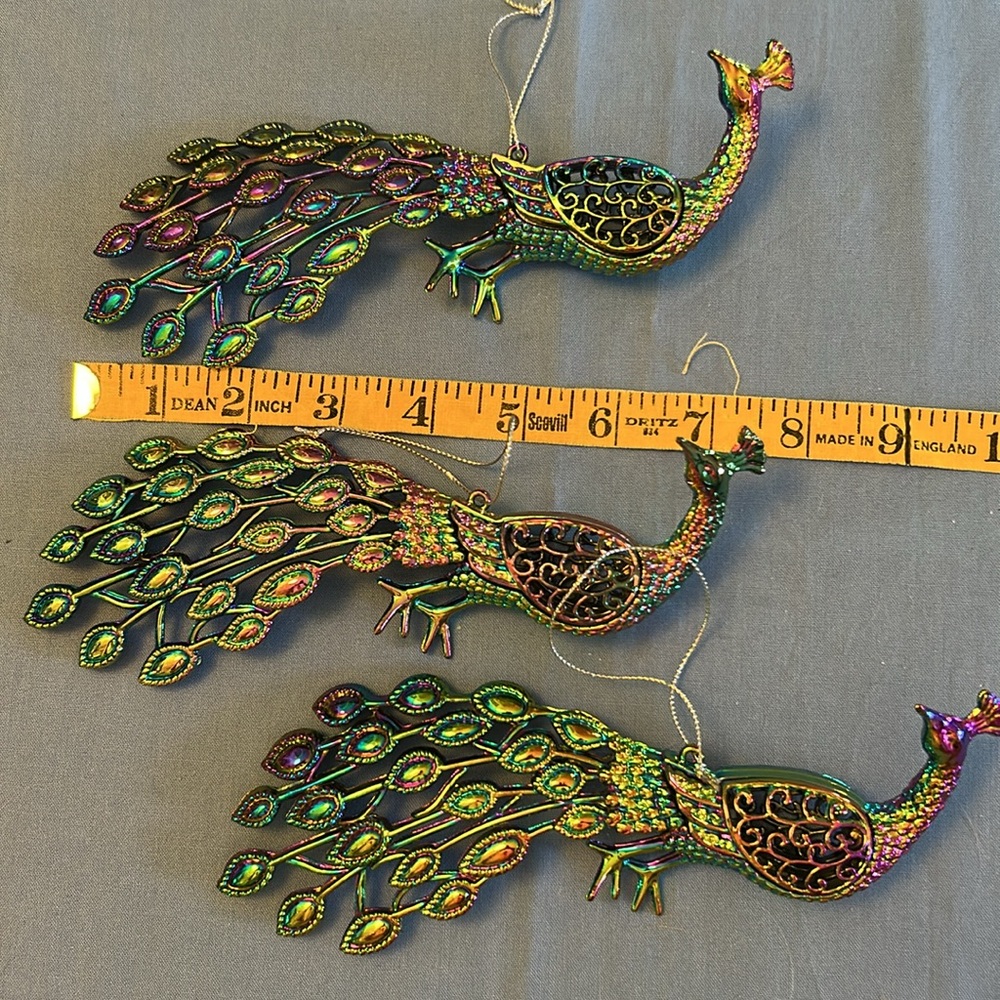 Gisela Graham Peacock Hanging Ornaments Decorations Lot of Three (3) - Picture 7 of 15